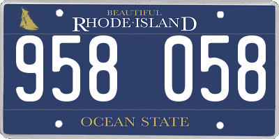 RI license plate 958058