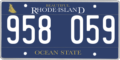 RI license plate 958059