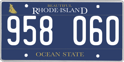 RI license plate 958060