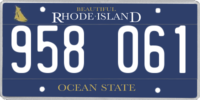 RI license plate 958061