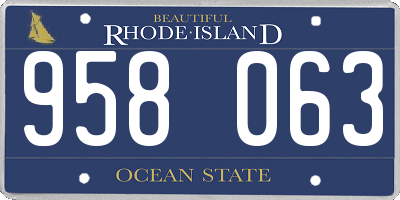 RI license plate 958063