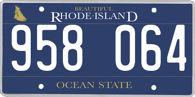 RI license plate 958064