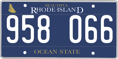 RI license plate 958066
