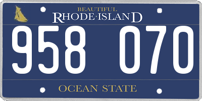 RI license plate 958070