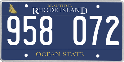 RI license plate 958072