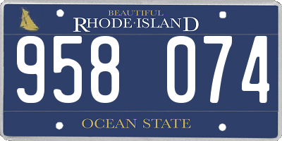 RI license plate 958074