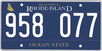 RI license plate 958077