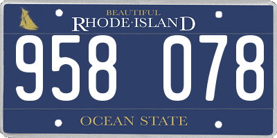 RI license plate 958078