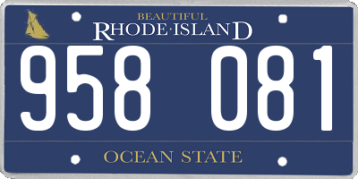 RI license plate 958081