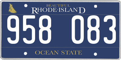 RI license plate 958083