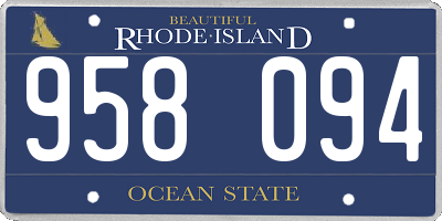 RI license plate 958094