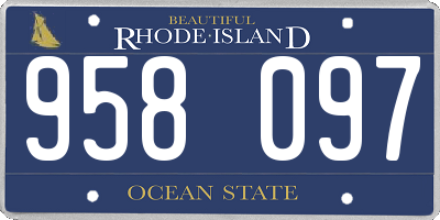RI license plate 958097