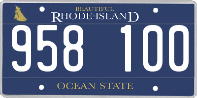 RI license plate 958100