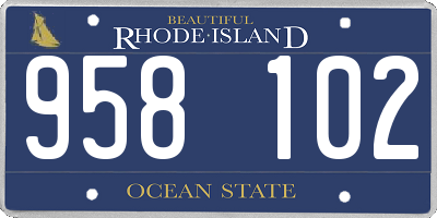 RI license plate 958102