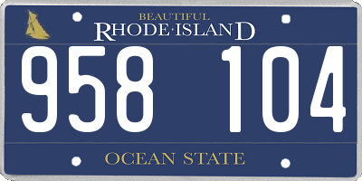 RI license plate 958104