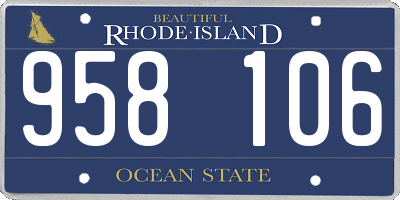 RI license plate 958106