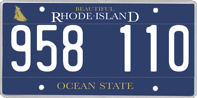 RI license plate 958110