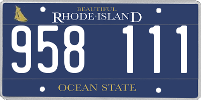 RI license plate 958111