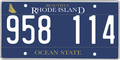 RI license plate 958114