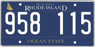 RI license plate 958115