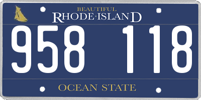 RI license plate 958118