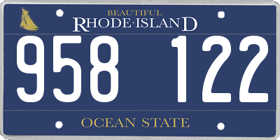 RI license plate 958122