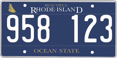 RI license plate 958123