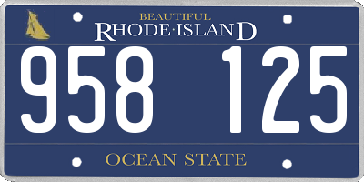 RI license plate 958125