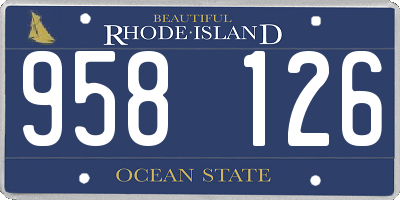 RI license plate 958126