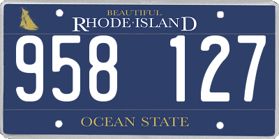 RI license plate 958127