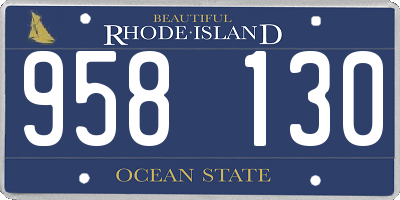 RI license plate 958130