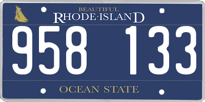 RI license plate 958133