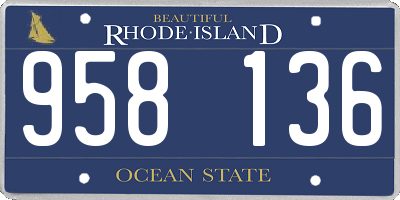 RI license plate 958136