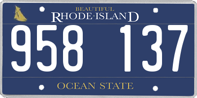 RI license plate 958137
