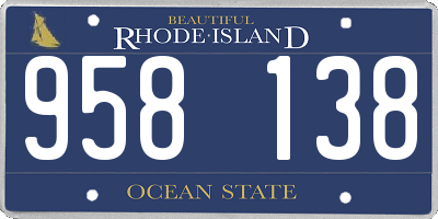 RI license plate 958138