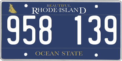 RI license plate 958139