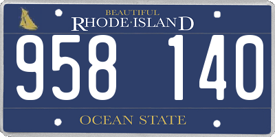 RI license plate 958140
