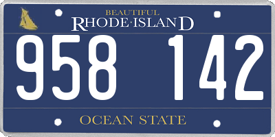 RI license plate 958142