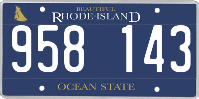 RI license plate 958143