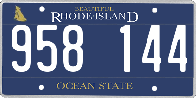 RI license plate 958144