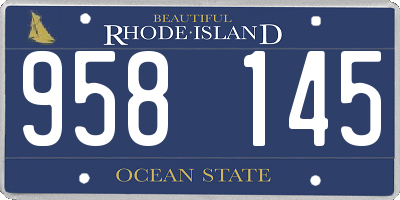 RI license plate 958145