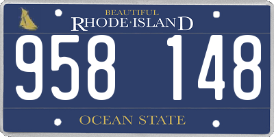 RI license plate 958148