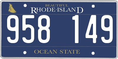 RI license plate 958149