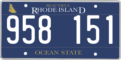 RI license plate 958151