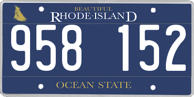 RI license plate 958152