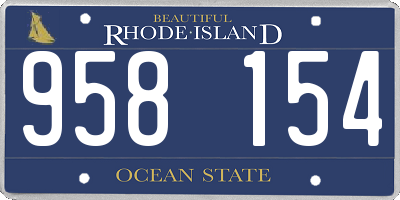 RI license plate 958154