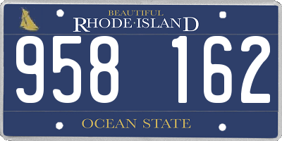 RI license plate 958162