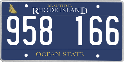 RI license plate 958166