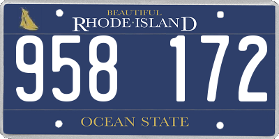 RI license plate 958172
