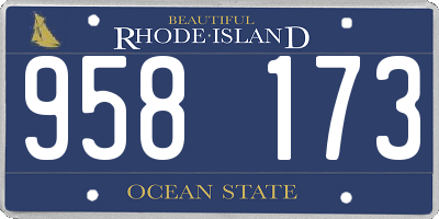 RI license plate 958173